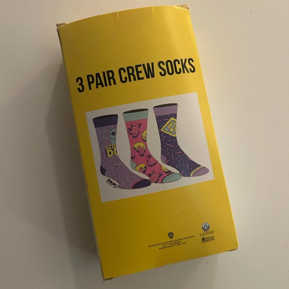 COPY - NIB Bioworld Scooby-Doo! Scooby Snacks 3 pair men’s crew socks sock size… - Picture 4 of 8